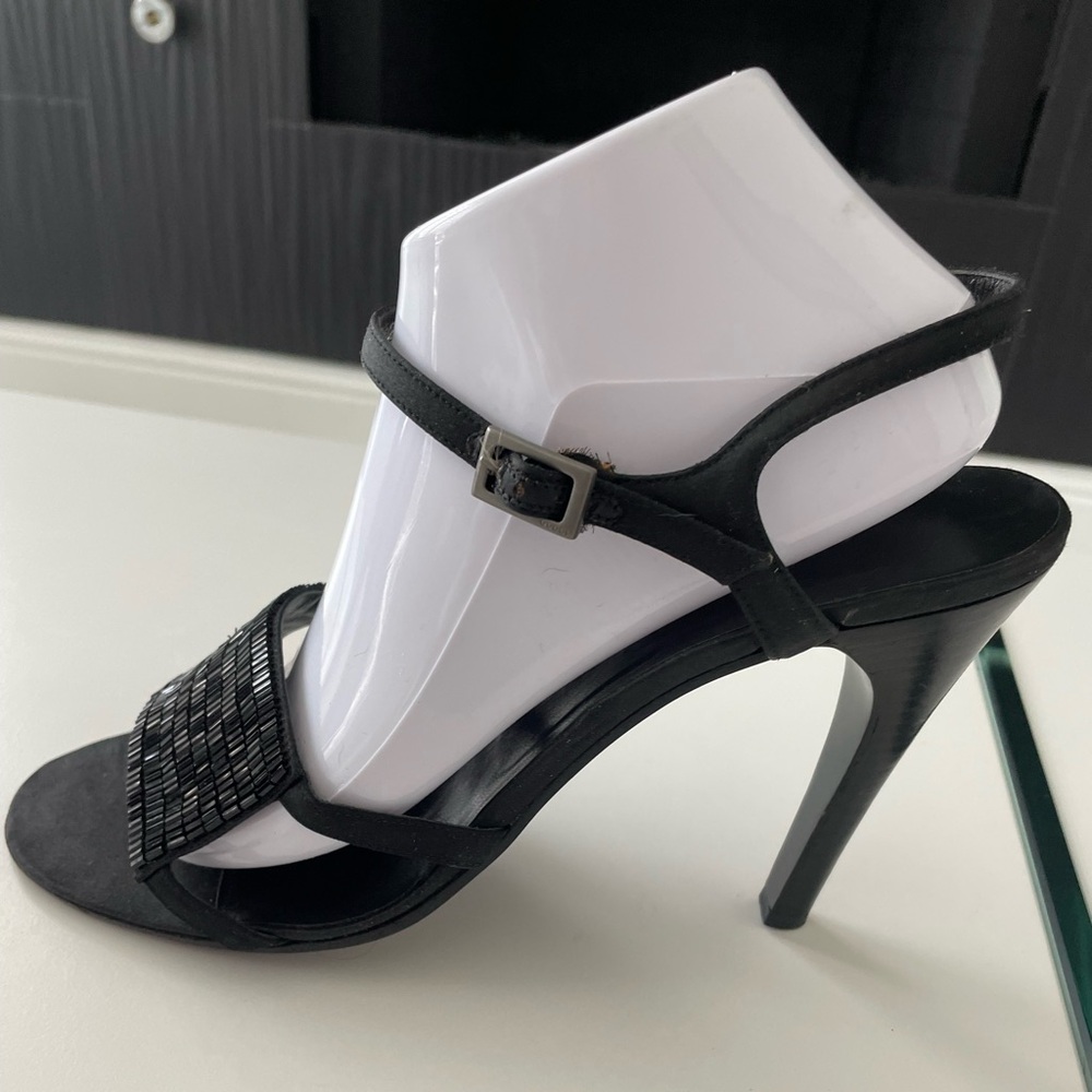 Gucci Black Ankle Strap High Heels Sandals With Swarovski Crystals Us 11 View 3
